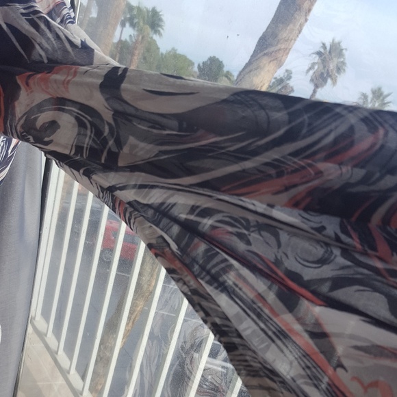 Laundry by Shelli Segal wrap dress sheer sleeve - Picture 4 of 8